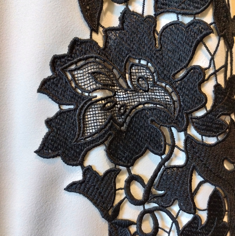 NWOT / BETSEY JOHNSON shell midi dress with lace appliques - Picture 9 of 11